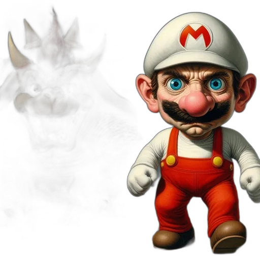 mask, staff, concept art, 3d render, fantasy art, photorealistic, iconic, mario transparent PNG cut-out