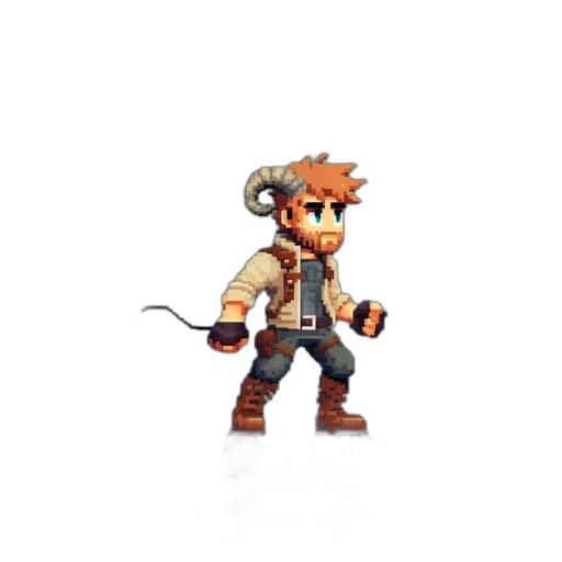 staff, weapon, pixel art, concept art, 3d render, fantasy art, earth tones, orange-haired transparent PNG cut-out