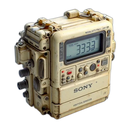 robot, weapon, jewelry, cyberpunk, 3d render, vintage-style, portable, recording transparent PNG cut-out
