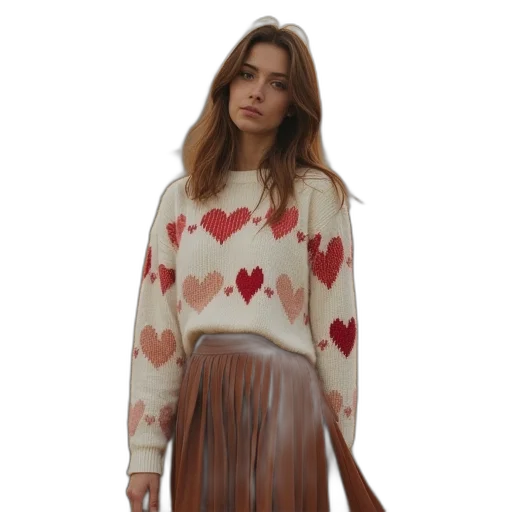 jacket, dress, red, earth tones, woman, brown, skirt, white transparent PNG cut-out