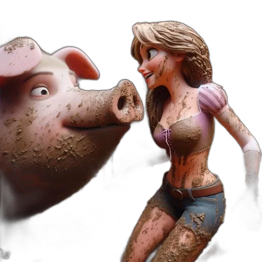 concept art, 3d render, photorealistic, comic book art, young, woman, laughs, while transparent PNG cut-out