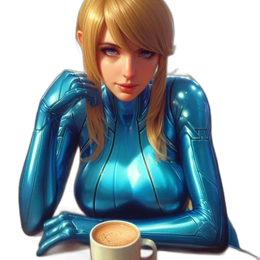 robot, comic book art, concept art, fantasy art, photorealistic, blue, female, figure transparent PNG cut-out