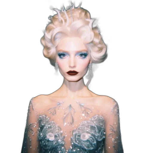 dress, photorealistic, 3d render, concept art, fantasy art, woman, icy-themed, costume transparent PNG cut-out
