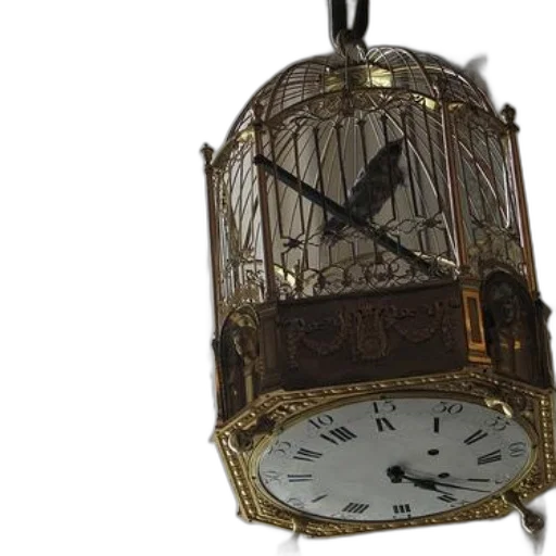 jewelry, furniture, 3d render, photorealistic, vintage, clock, birdcage, top transparent PNG cut-out