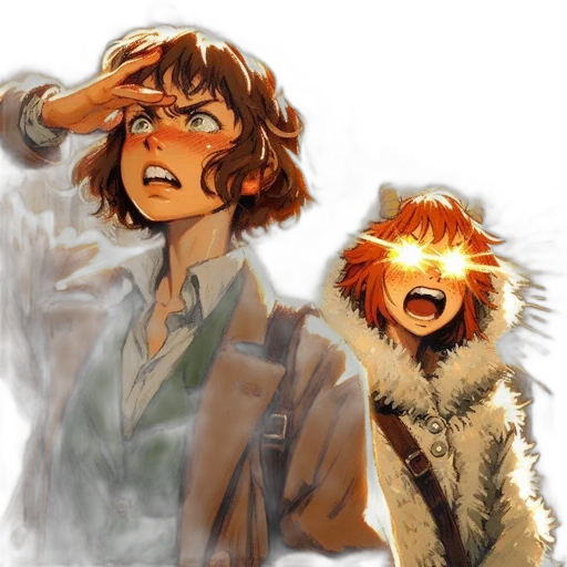 jacket, comic book art, concept art, watercolor, photorealistic, fire, earth tones, golden transparent PNG cut-out