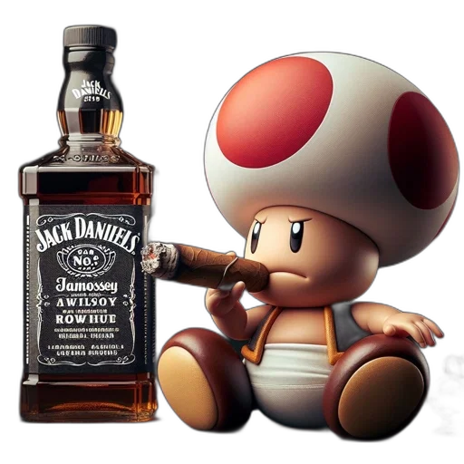 bottle, weapon, 3d render, concept art, photorealistic, pixel art, toad, sitting transparent PNG cut-out