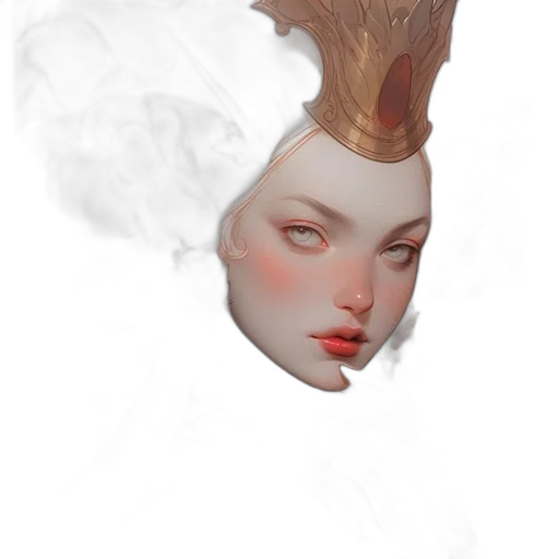 mask, face, crown, hair, fantasy art, concept art, photorealistic, oil painting transparent PNG cut-out