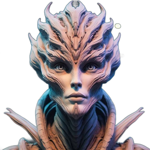 face, creature, mask, dragon, concept art, fantasy art, 3d render, photorealistic transparent PNG cut-out