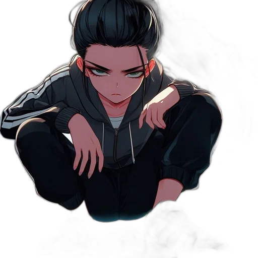 jacket, creature, face, mask, anime, cartoon, concept art, pixel art transparent PNG cut-out