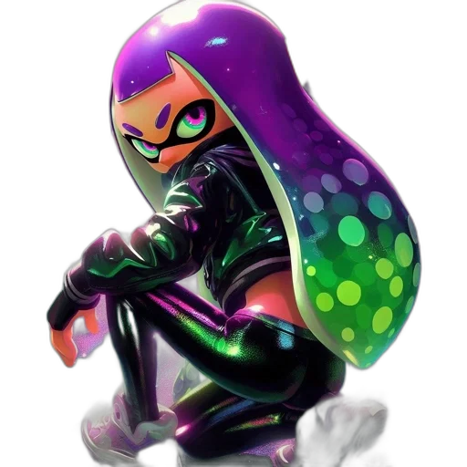 jacket, weapon, dress, concept art, 3d render, pixel art, vaporwave, green transparent PNG cut-out