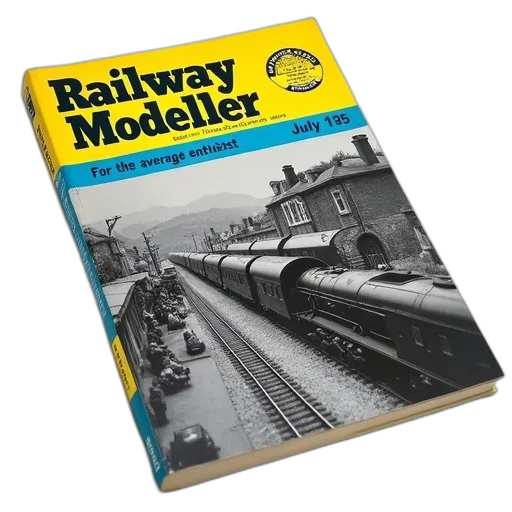 3d render, cover, book, titled, railway, modeller, yellow, blue transparent PNG cut-out