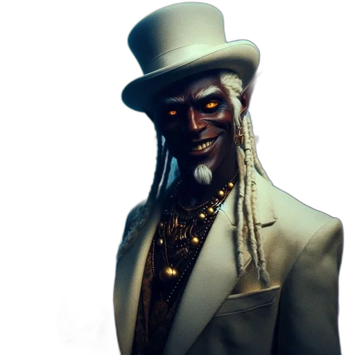 mask, staff, hat, robot, concept art, cyberpunk, 3d render, photorealistic transparent PNG cut-out