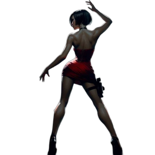 dress, concept art, 3d render, woman, red, poses, dramatically, grand transparent PNG cut-out