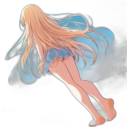 dress, hair, sword, umbrella, anime, concept art, watercolor, fantasy art transparent PNG cut-out