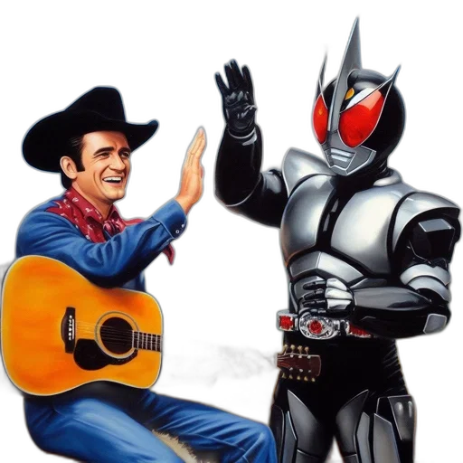 robot, concept art, cowboy, character, wearing, traditional, attire, plays transparent PNG cut-out
