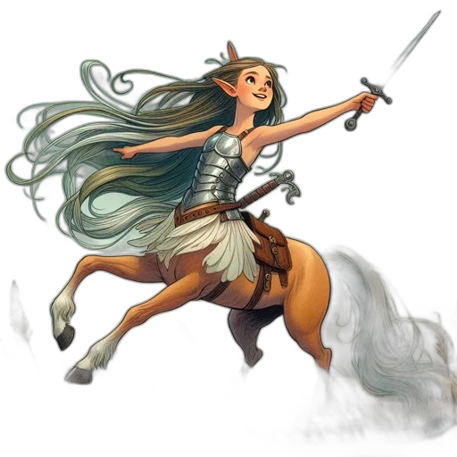 fantasy art, concept art, comic book art, pixel art, woman, silver, armor, rides transparent PNG cut-out