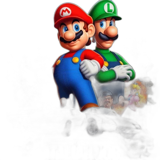 mask, face, weapon, 3d render, pixel art, concept art, photorealistic, mario transparent PNG cut-out