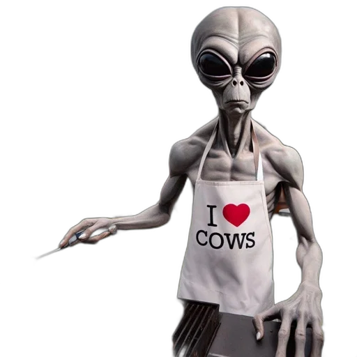robot, creature, food, concept art, 3d render, outer space, alien, large transparent PNG cut-out
