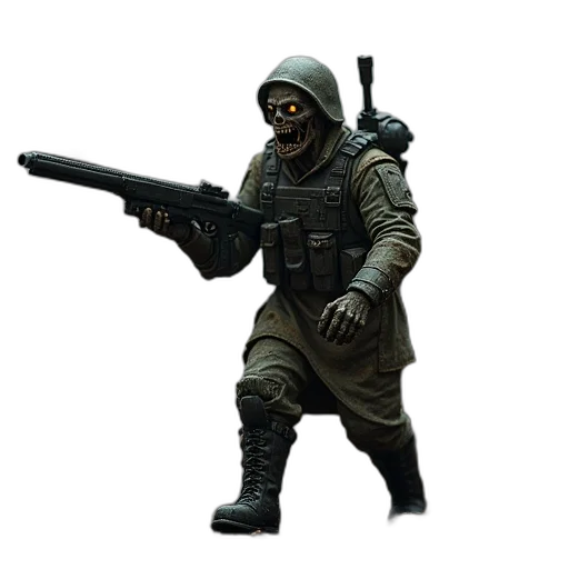 weapon, staff, jacket, mask transparent PNG cut-out