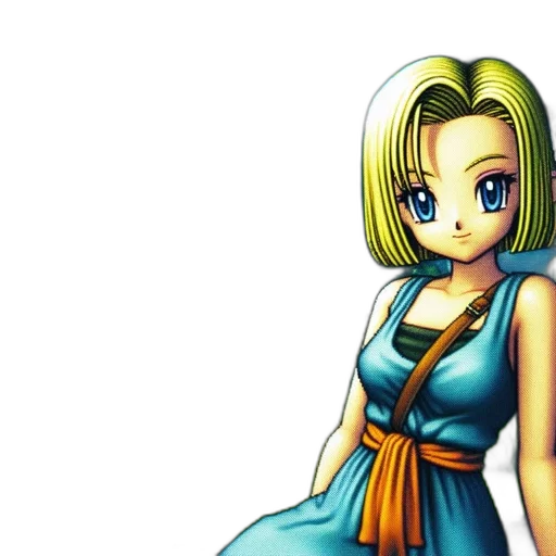 dress, pixel art, anime, concept art, cartoon, blue, female, character transparent PNG cut-out