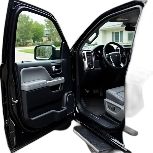 car, interior, black, pickup, truck, shown, driver, side transparent PNG cut-out