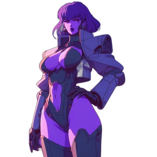 robot, dress, concept art, cyberpunk, fantasy art, vaporwave, blue, pastel transparent PNG cut-out