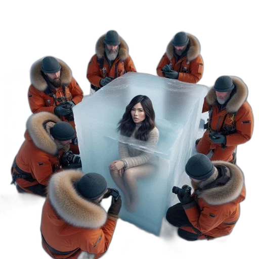 jacket, dress, mask, concept art, outer space, underwater, snow, fire transparent PNG cut-out