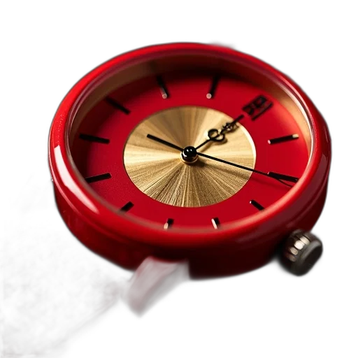 jewelry, furniture, crown, 3d render, photorealistic, red, close-up, wristwatch transparent PNG cut-out