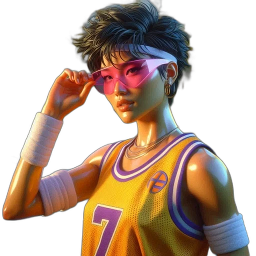 face, mask, weapon, concept art, cyberpunk, 3d render, vaporwave, neon transparent PNG cut-out