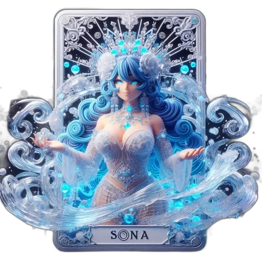 jewelry, fantasy art, concept art, 3d render, vaporwave, blue, sona, water transparent PNG cut-out