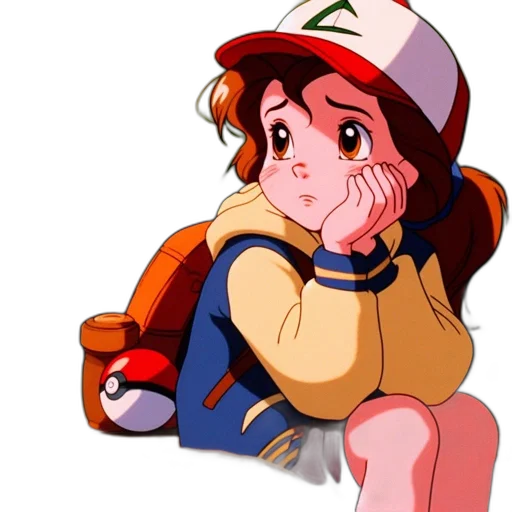 hat, dress, face, staff, anime, concept art, cartoon, pixel art transparent PNG cut-out