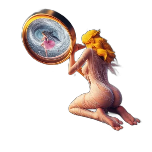 creature, dragon, hair, staff, concept art, fantasy art, pixel art, watercolor transparent PNG cut-out