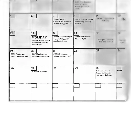 calendar, events, listed, month, april, including, holiday, 13th transparent PNG cut-out