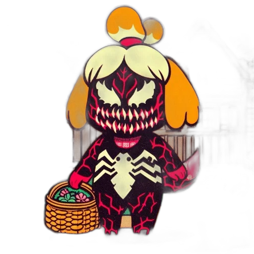 mask, creature, concept art, pixel art, 3d render, character, menacing, venomous-patterned transparent PNG cut-out