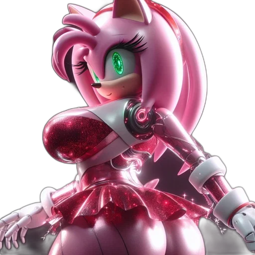 robot, concept art, 3d render, cyberpunk, anime, animated, figure, pink transparent PNG cut-out
