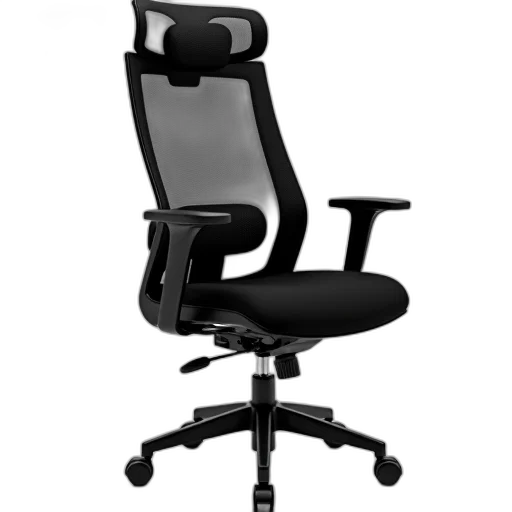 furniture, staff, 3d render, photorealistic, black, office, chair, high transparent PNG cut-out