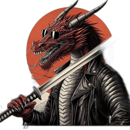 dragon, creature, sword, animal, fantasy art, concept art, anime, comic book art transparent PNG cut-out