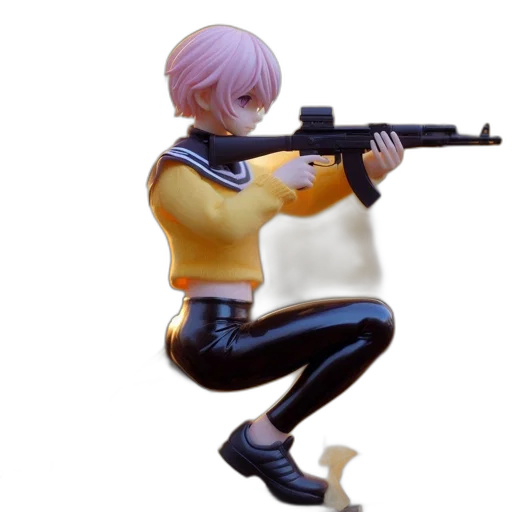 weapon, jacket, staff, robot, concept art, pixel art, 3d render, anime transparent PNG cut-out
