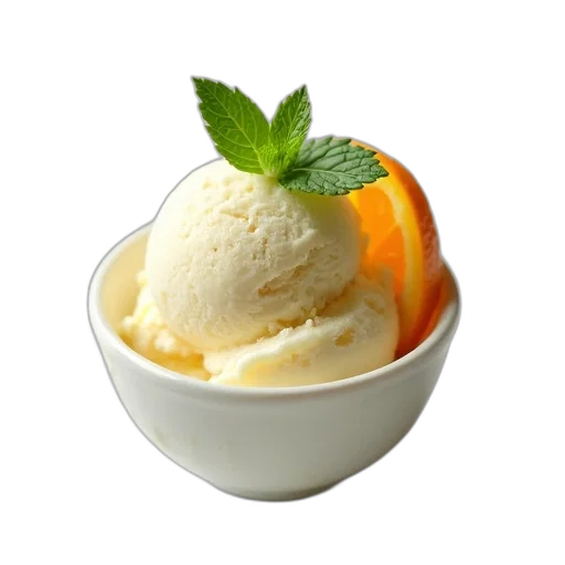 food, photorealistic, 3d render, bowl, vanilla, ice, cream, single transparent PNG cut-out