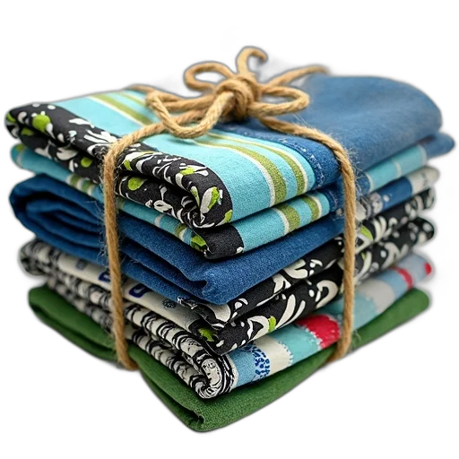stack, colorful, quilts, various, patterns, textures, tied, together transparent PNG cut-out