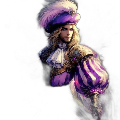staff, hat, dress, crown, fantasy art, concept art, watercolor, photorealistic transparent PNG cut-out