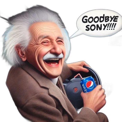 aged, figure, resembling, albert, einstein, drives, car, while transparent PNG cut-out