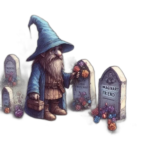 fantasy art, concept art, pixel art, watercolor, gnome-like, figure, places, flowers transparent PNG cut-out