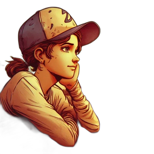 hat, jacket, face, staff, comic book art, pixel art, concept art, cartoon transparent PNG cut-out