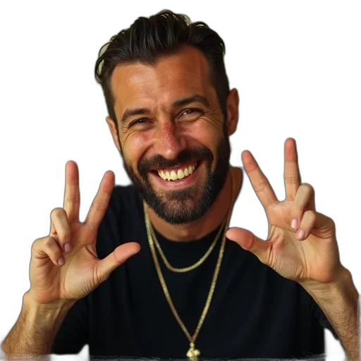 face, staff, jewelry, jacket, photorealistic, man, beard, mustache transparent PNG cut-out