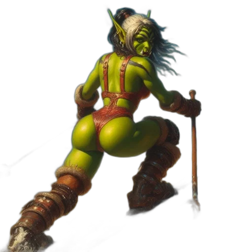 staff, creature, weapon, concept art, fantasy art, 3d render, photorealistic, green transparent PNG cut-out