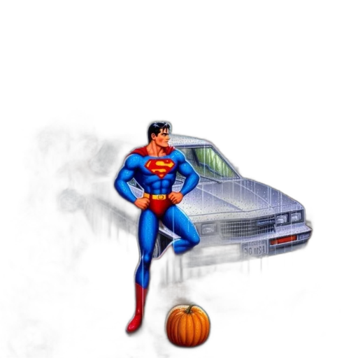 car, comic book art, concept art, pixel art, fantasy art, fog, outer space, rainy transparent PNG cut-out