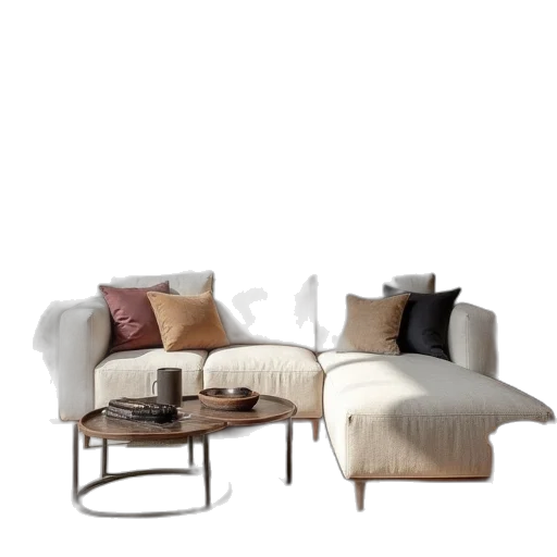 furniture, 3d render, photorealistic, earth tones transparent PNG cut-out