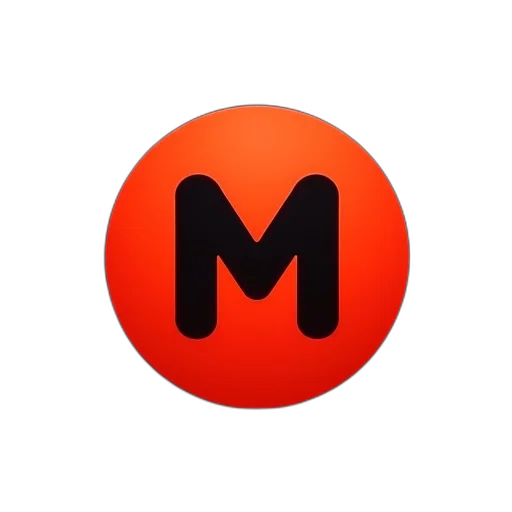 3d render, red, circle, stylized, black, letter, center, surrounded transparent PNG cut-out