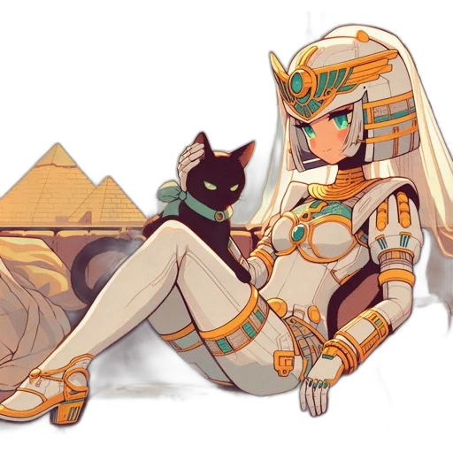 fantasy art, pixel art, concept art, anime, monochrome, golden, animated, female transparent PNG cut-out